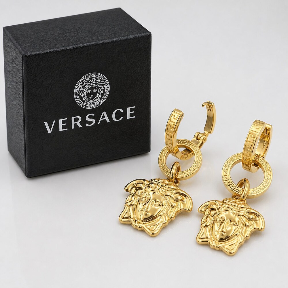 Versace Bold Statement Earrings Style 2 | New with Box - Picture 6 of 9